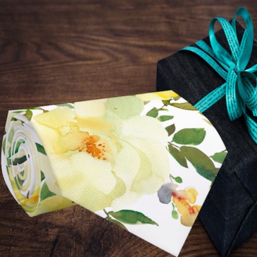 黄色のバラ ヴィンテージスタイルの花 フラワーネクタイ ネクタイ