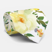黄色のバラ ヴィンテージスタイルの花 フラワーネクタイ ネクタイ (ロール)