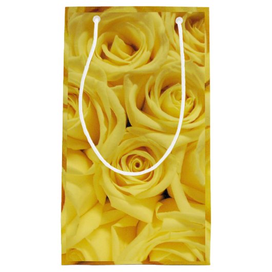 黄色のバラ、大事な行事_ スモールペーパーバッグ (正面)