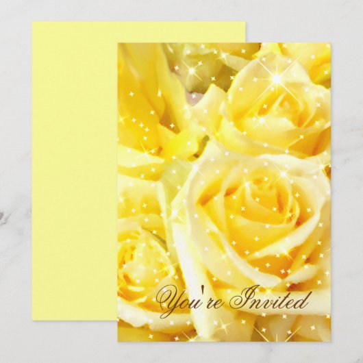 黄色のバラ 招待状 (正面/裏面)