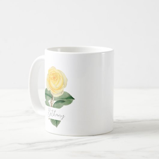 黄色のバラ |水色名コーヒーマグ コーヒーマグカップ (正面左)