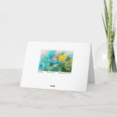 黄色のバラ、緑葉の最高の、ウィッシュカード カード (裏面)