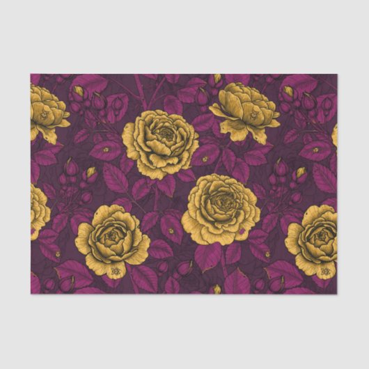 黄色のバラ 薄葉紙 (正面)