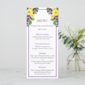 黄色のバラ | Violets Boho Floral Wedding Menu メニュー (スタンド正面)
