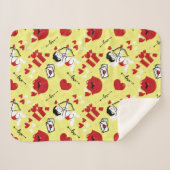 黄色のバレンタインの日のパターン シェルパブランケット (正面(横))