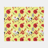 黄色のバレンタインの日のパターン フリースブランケット (正面(横))