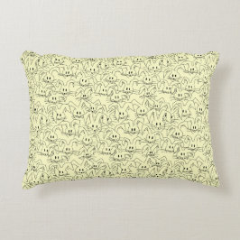 黄色のバンニのバンチ – シームレスなパターン。 アクセントクッション