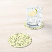 黄色のバンニのバンチ – シームレスなパターン。 ラウンドペーパーコースター (インサイチュ)