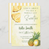 黄色のパイナップルをテーマにしたシャワー招待状 招待状 (正面/裏面)