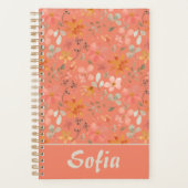 黄色のパターン植物緑の名前オレンジプランナー プランナー手帳 (正面)