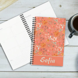 黄色のパターン植物緑の名前オレンジプランナー プランナー手帳