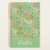 黄色のパターン植物緑の名前グリーンプランナー プランナー手帳 (正面)