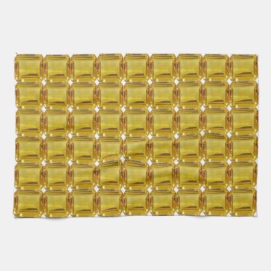 黄色のパターン キッチンタオル (横)