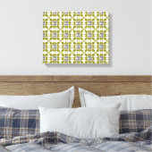 黄色のパターン キャンバスプリント (インサイチュ (寝室))