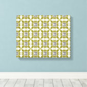 黄色のパターン キャンバスプリント (インサイチュ (ウッドフロア))