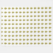 黄色のパターン フリースブランケット (正面(横))