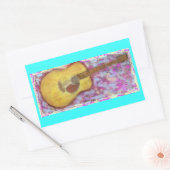 黄色のパティナを持つアコースティックギター 長方形シール (封筒)