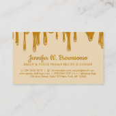 黄色のパン屋の菓子職人抽象的なハチミツの垂れ 名刺 (裏面)