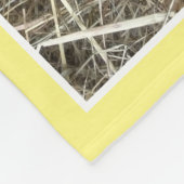 黄色のパーソナライズされたトリムペットバニーの写真と名前 フリースブランケット (角)