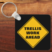 黄色のパーソナライズされたトレリスは前道路標識 キーホルダー (正面)