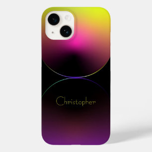 黄色のパーソナライズされた放射状テクスチャiphone 15 Case-Mate iPhone 14ケース