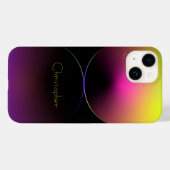 黄色のパーソナライズされた放射状テクスチャiphone 15 Case-Mate iPhoneケース (裏面 (横))