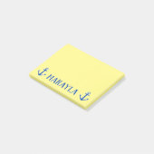 黄色のパーソナライズされたPost-it®ノート(いかり付き) ポストイット (アングル)