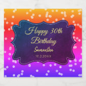 黄色のパープル コンフェッティ スパークリングワインラベル (シングルラベル)