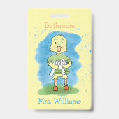 黄色のヒヨコ トイレパス バッジ (正面)