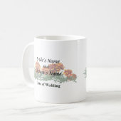 黄色のヒントとオレンジのマリゴールドのグループ コーヒーマグカップ (正面左)