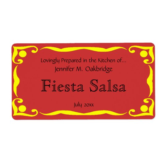 黄色のビクトリアンスタイルフレーム（カイエンレッドバック付） ラベル (正面)