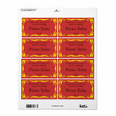 黄色のビクトリアンスタイルフレーム（カイエンレッドバック付） ラベル (フルシート)