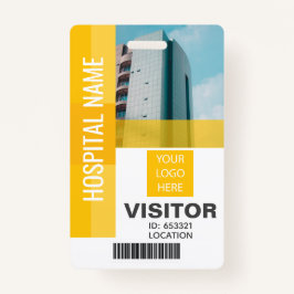 黄色のビジターバーコード、ロゴID バッジ