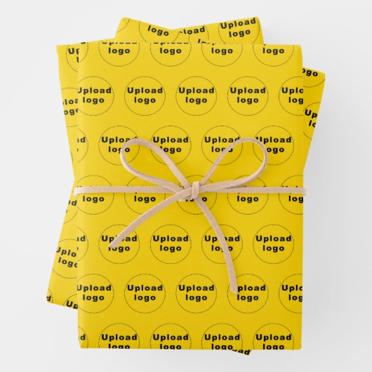 黄色のビジネスロゴのシームレスなパターン ラッピングペーパーシート (インサイチュ)