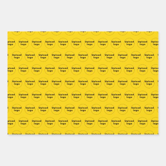 黄色のビジネスロゴのシームレスなパターン ラッピングペーパーシート (正面)