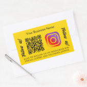 黄色のビジネス名qrコードInstagram 長方形シール (封筒)