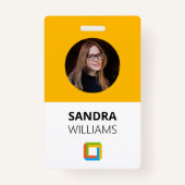 黄色のビジネス従業員ID バッジ (正面)