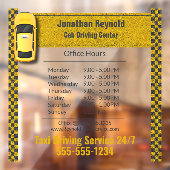 黄色のビジネス タクシー ドライバー サービス ウィンドウサイン (シート2)