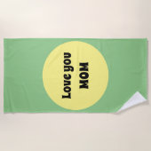 黄色のビッグドット ビーチタオル (正面)