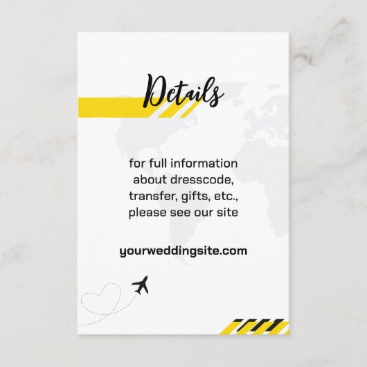 黄色のビーチ搭乗結婚パスのエンクロージャカード エンクロージャーカード (正面)