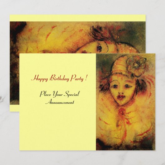 黄色のピエロ 招待状 (正面/裏面)