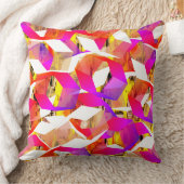 黄色のピクセル化された上の色とピンクの六角形 クッション (ブランケット)