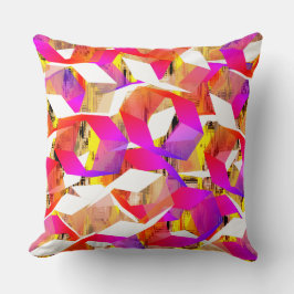 黄色のピクセル化された上の色とピンクの六角形 クッション