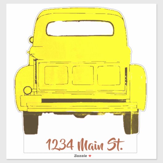 黄色のピックアップメールボックスのシール シール (シート)