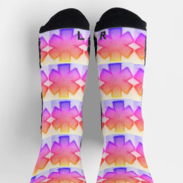 黄色のピンクと紫"生命の星"エムソックス ソックス