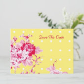 黄色のピンクのバラの日付を保存 セーブザデート (スタンド正面)