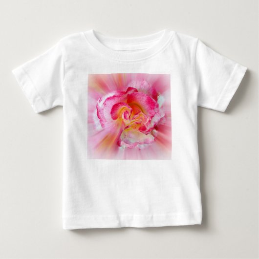 黄色のピンクのバラ ベビーTシャツ (正面)