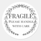 黄色のピンクのフローラ気にで壊れやすい ラウンドシール (正面)