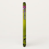 黄色のピンクのフローラ渦巻き、果実ダマスクモノグラム Case-Mate iPhoneケース (裏面/左)