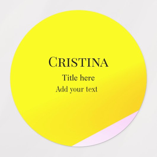 黄色のピンクの抽象芸術追加の名前タイトル文字パターンp ラベル (デザイン1)